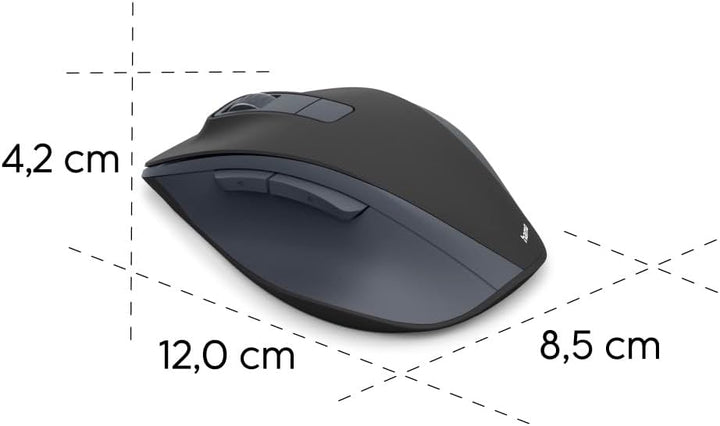 Hama Maus kabellos, wiederaufladbar (optische Funkmaus ohne Klickgeräusch, mit Akku, ergonomische Fo