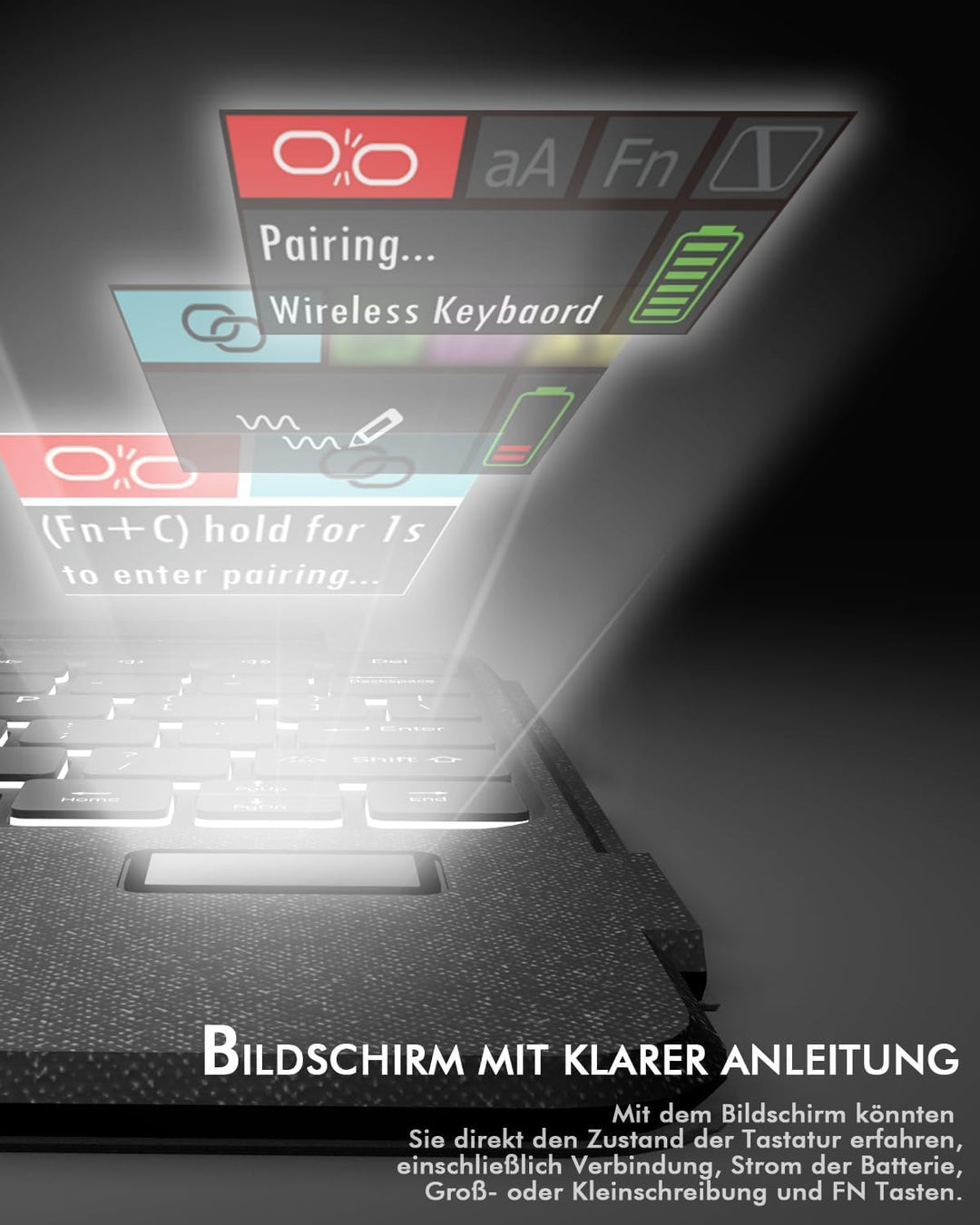 Doohoeek Tastatur Hülle mit Display für iPad 11. Generation 2025(A16) 11 Zoll/iPad 10. Gen 2022 10,9