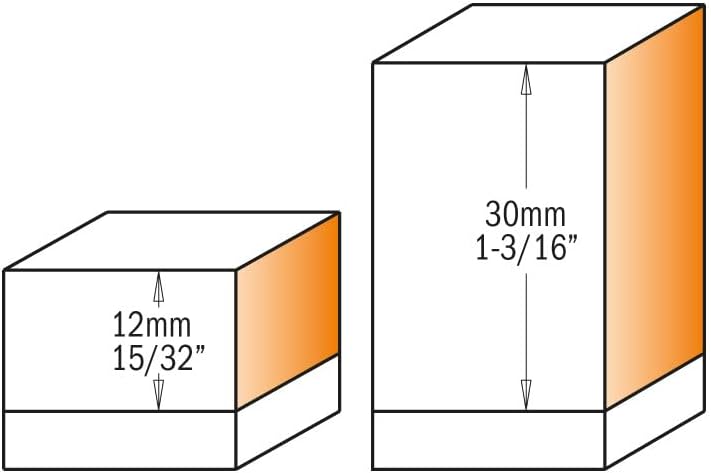 CMT ORANGE TOOLS 657.161.11 - BÜNDIGFRÄSER MIT WENDEPL. Z2 S=8 D=16X30X75 RE