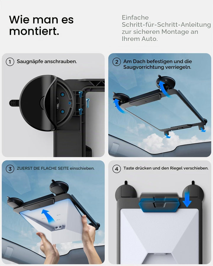 Spigen Starlink Mini Halterung [Starke Haftkraft bis 23 kg] Saugnapfhalterung mit Schnellverschluss-