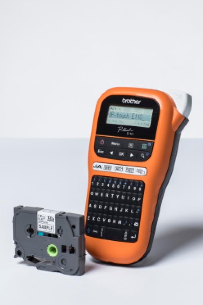Brother PT-E300VP Industrielles Beschriftungsgerät inklusive Lithium-Ionen Akku, Netzadapter und Tra