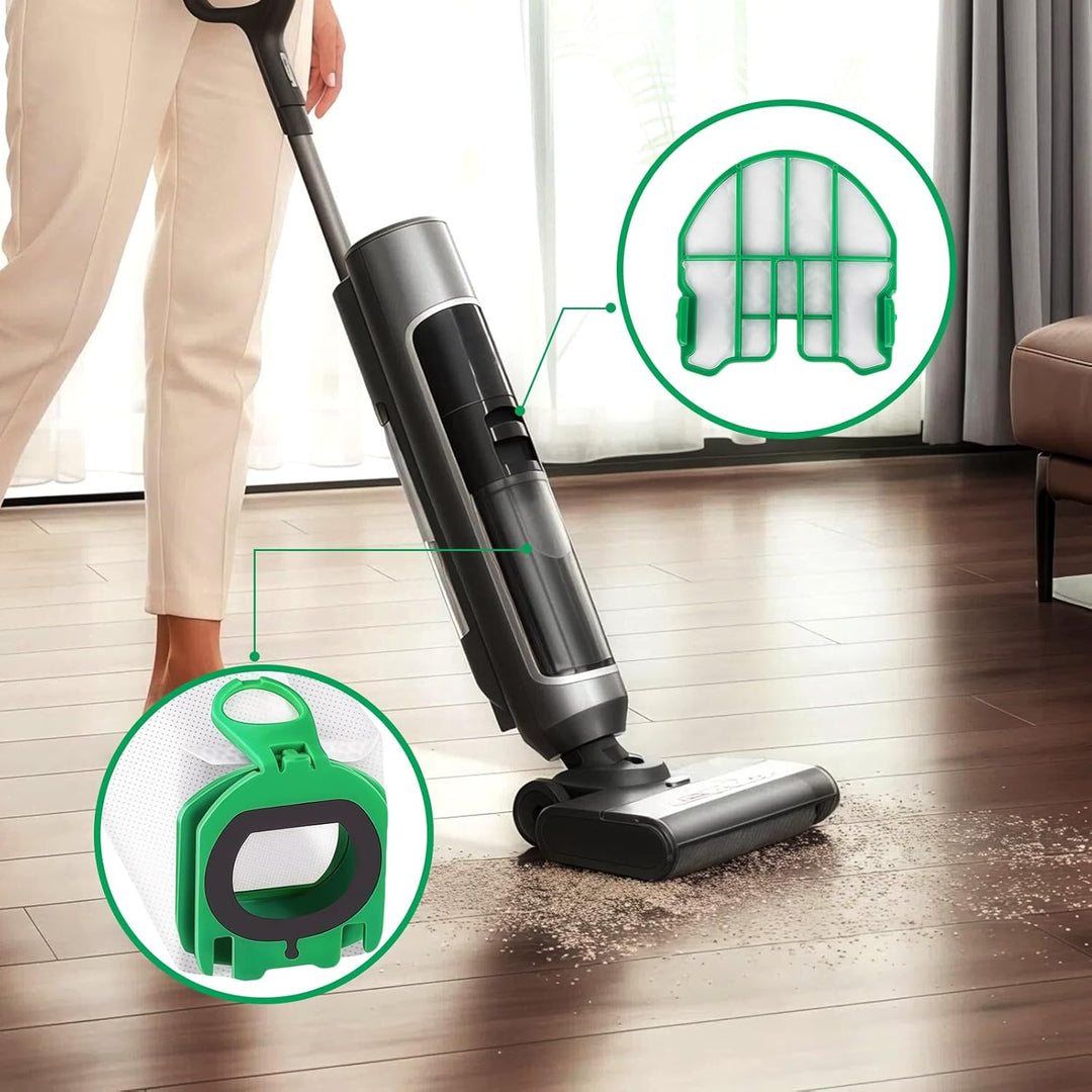 12 Stück Staubbeutel für Vorwerk Kobold VB100,Staubsaugerbeutel,Mit 3 Motorfiltern, 1 Bürsten, Staub