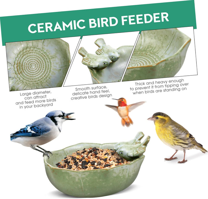 Hemoton Vogeltränke Keramikschale Wildfinken Vogelfutterstation Wasserbäder für Garten Aussen Hof De