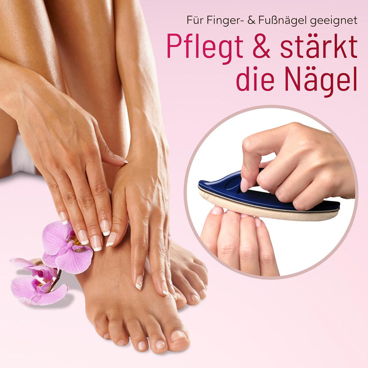 Nail Polish Set – Nagelpflege-Set mit Glanzpuder (50 g), Textil-Polierer & Nagelweissstift – Für nat