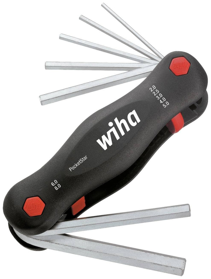 Wiha Multitool PocketStar® Innen-Sechskant 7-tlg., per Tastendruck schneller Zugriff, als Längs- und