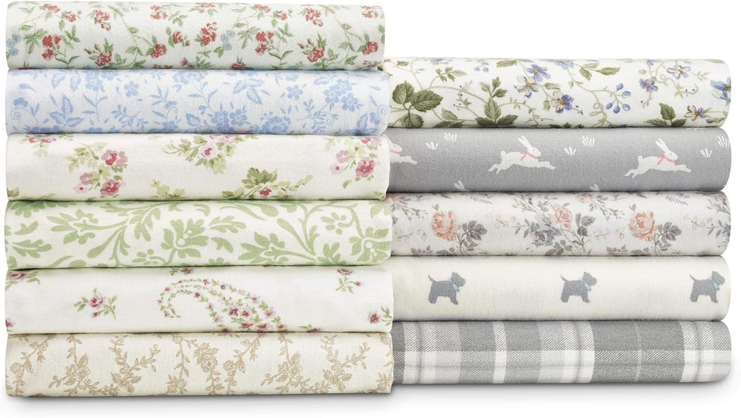 Laura Ashley Home Satin Collection Bettlaken-Set – 100% Baumwolle, seidig-glatter und leuchtender Gl