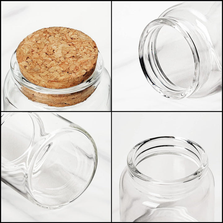 BELLE VOUS 12er Pack Kleine Glasflaschen zum Befüllen mit Korkdeckel - 45-50 ml - Luftdichte Kleine