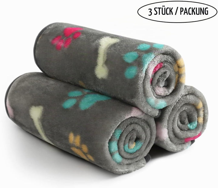 luciphia Hundedecke Katzendecken Waschbar Flauschig, 1 Pack 3 Decken Super Weich Fluffy, Kuscheldeck