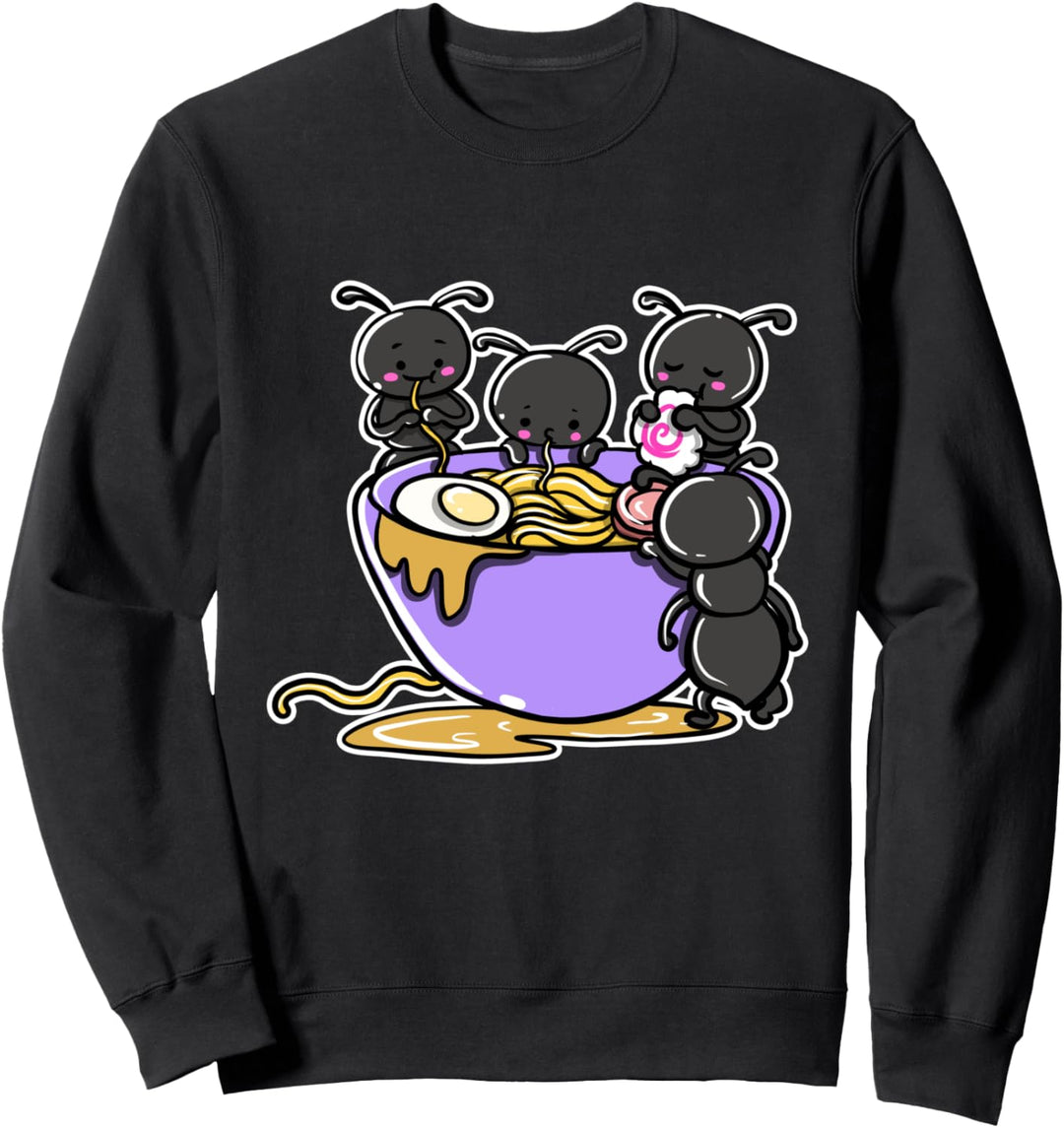 Süsses Kawaii Anime Ameisen Japanese Ramen Suppe Sweatshirt