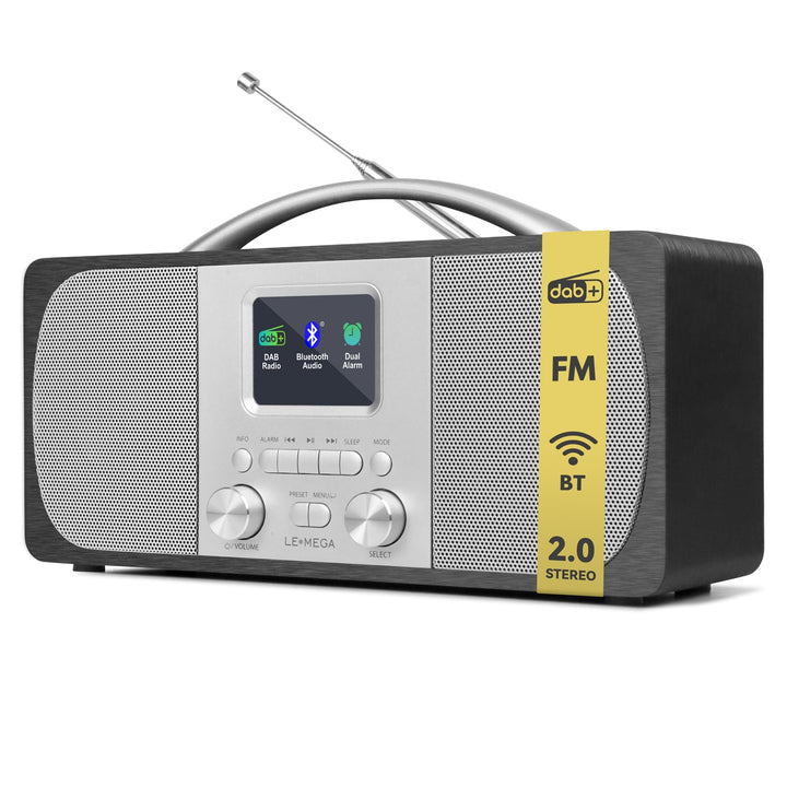 Tragbares DAB Radio | Digitalradios netz- und Batteriebetrieben | DAB Radiowecker | UKW-Radio,Blueto