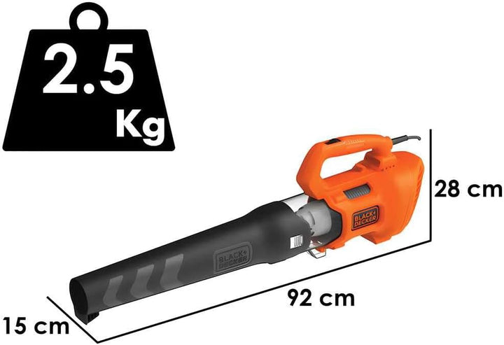 Black+Decker Axial Elektro-Laubbläser BEBL185 (1.850W, Laubgebläse mit hoher Blasgeschwindigkeit von