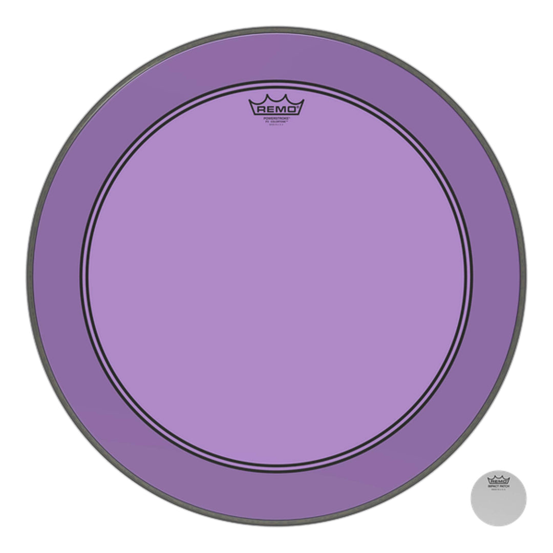 Remo Schlagzeugfell Colortone Powerstroke 3 clear 22" P3-1322-CT-PU purple 22" Purple, 22" Purple