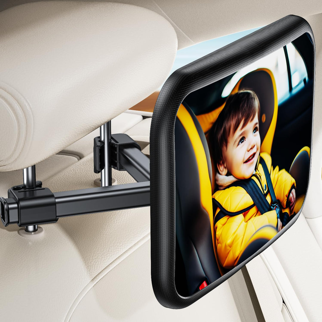 Spiegel Auto Baby Rückbank Rueckspiegel - Autospiegel Baby Rücksitz mit Haken Clip, 100% Bruchsicher
