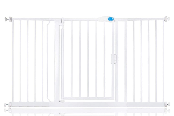 Bettacare Auto Close Haustiergitter, 147cm - 154cm, Weiss, Druckmontage-Treppengitter für Hunde & We