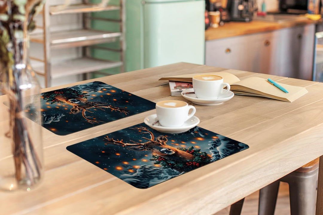 KitchenYeah© Platzsets Abwaschbar 6-Teilig 45x30 cm Tischsets Platzdeckchen rutschfeste Platzset Unt