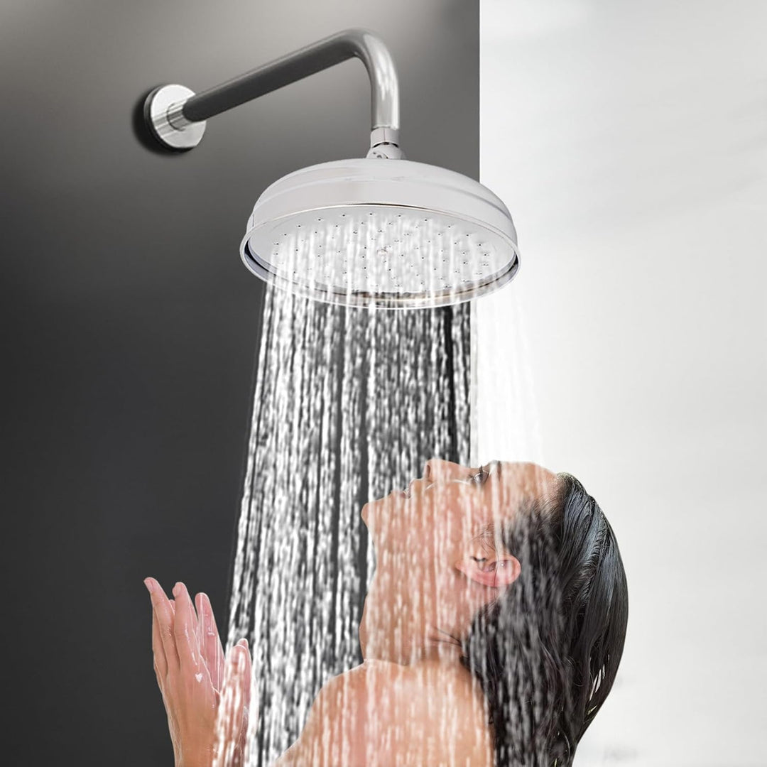 Duschkopf Edelstahl 304Gebürstet Duschbrause Wassersparend, 8-Zoll-Duschkopf Regen antiker Regen-Dus