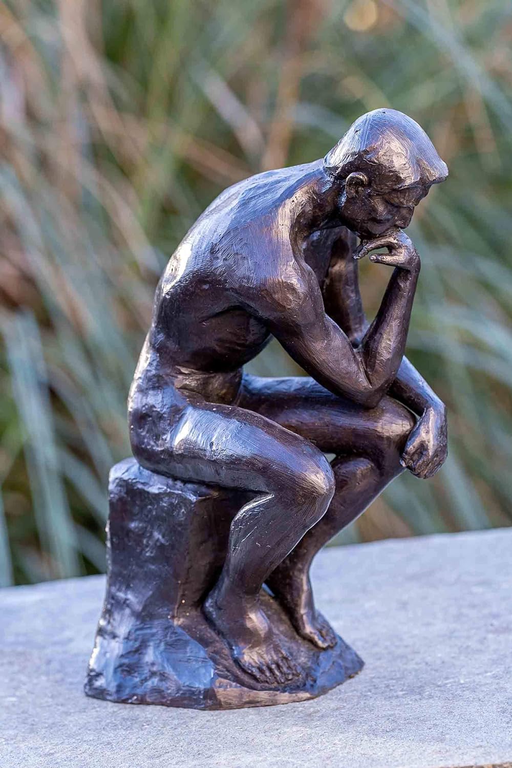 IDYL Bronze-Skulptur Denker von Rodin 29 cm | 29x12x24 cm | Klassische Bronze-Figur handgefertigt |