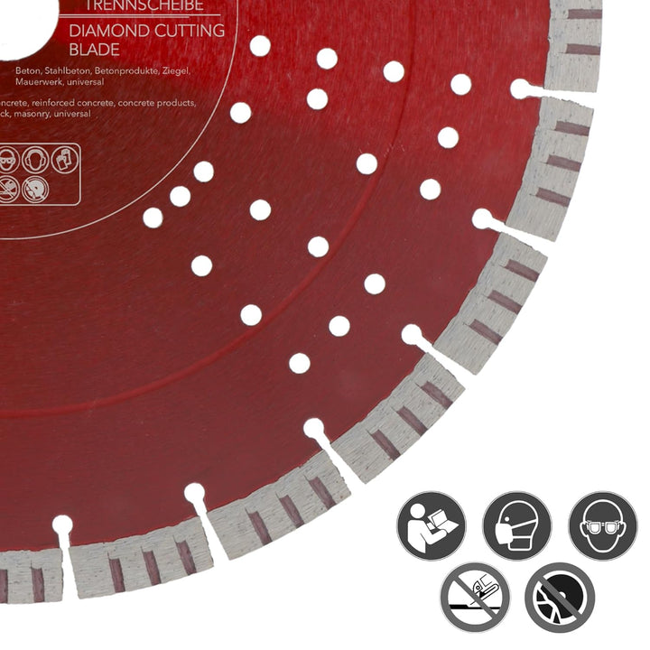 PRODIAMANT Turbo Diamant-Trennscheibe Beton 350mm x 30 mm Segmenthöhe 15mm 350/30mm, 350/30mm