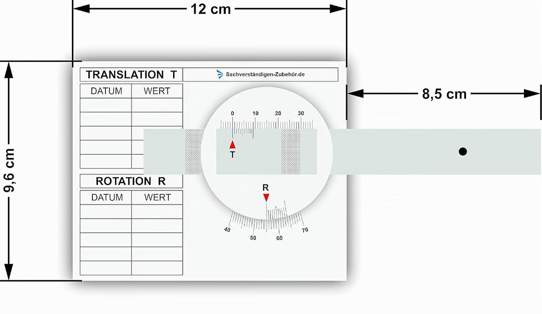 Sachverständigen-Zubehör® Rissmonitor als [Profi Messgerät] 1er Set | günstige Messlehre | Spaltmass