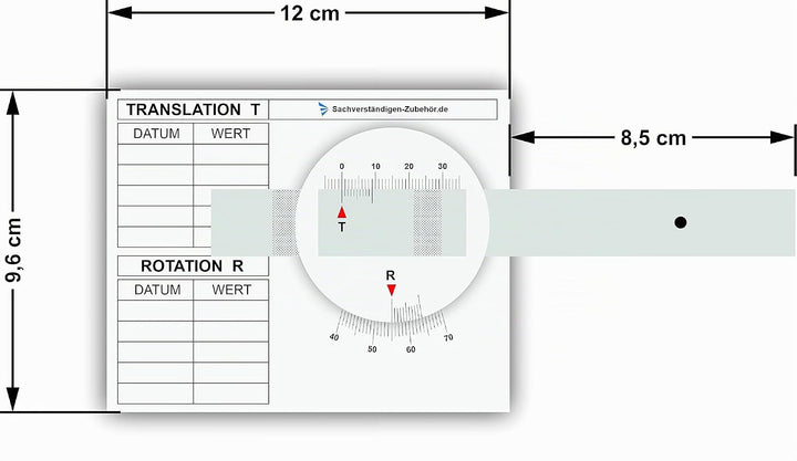 Sachverständigen-Zubehör® Rissmonitor als [Profi Messgerät] 1er Set | günstige Messlehre | Spaltmass