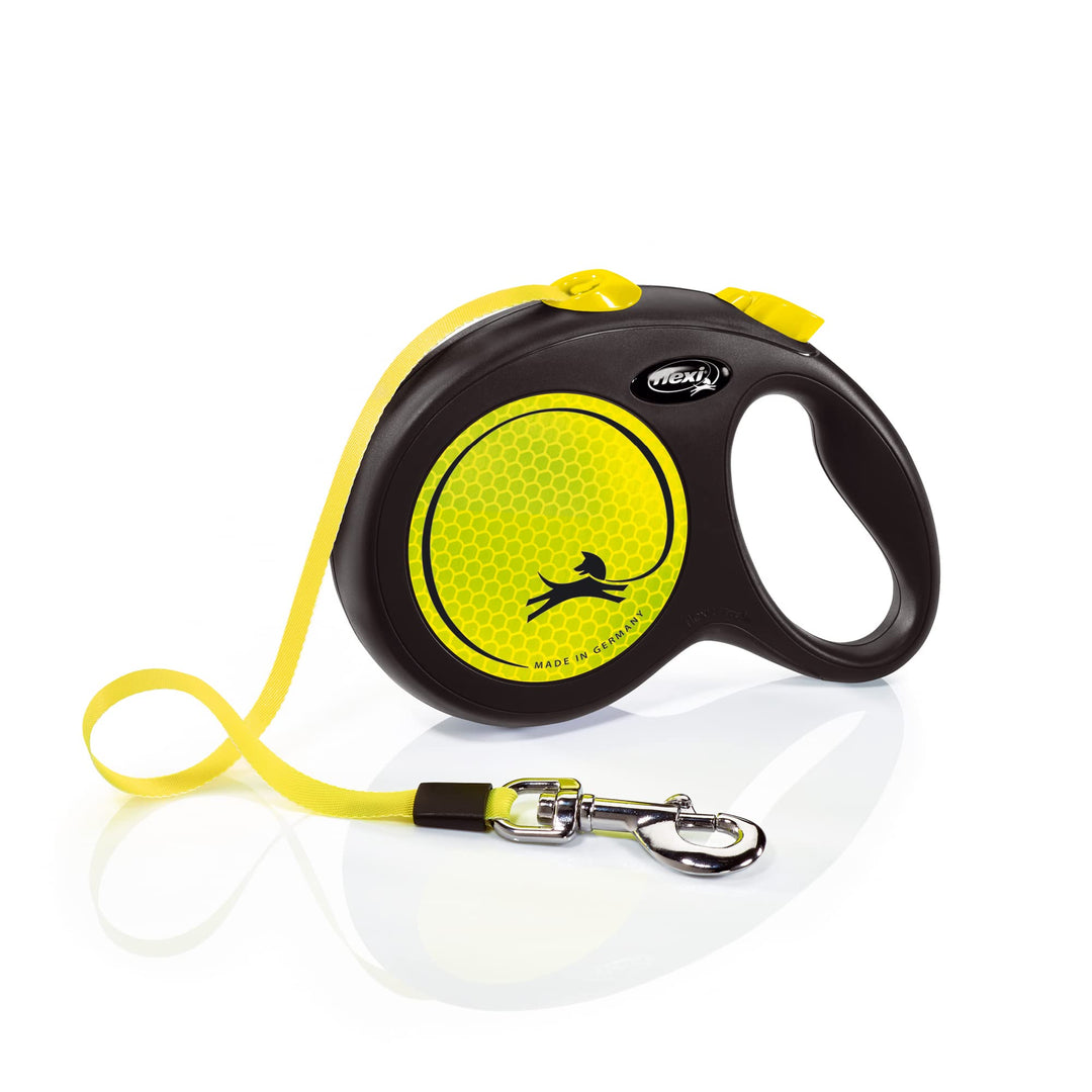 flexi cl31t5.250.s Neo einziehbare Hundeleine, gross, Schwarz/Neon Black/ Neon 1 Stück (1er Pack), B