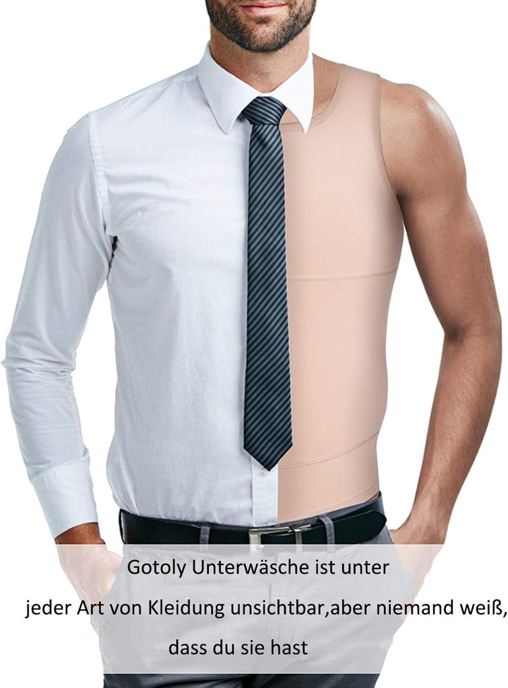 Gotoly Herren Unterhemden Shapewear Workout Tank Tops Kompressionsshirt Muskelshirt Abnehmen Body Sh