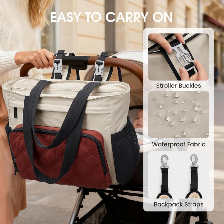 G4Free Packbare Sling-Tragetasche Wickeltasche Beige & Braun & Schwarz, Beige & Braun & Schwarz