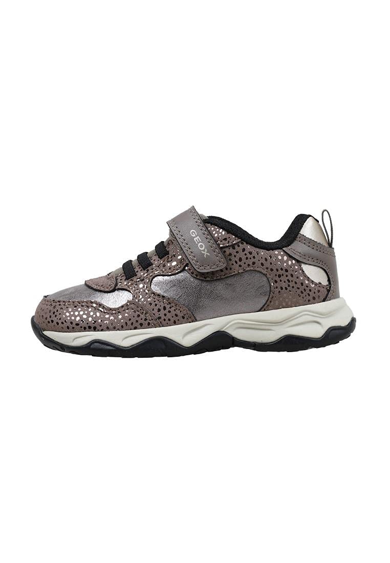 Geox Mädchen J Calco Girl A Sneakers 43 EU Smoke Grey Gold, 43 EU Smoke Grey Gold