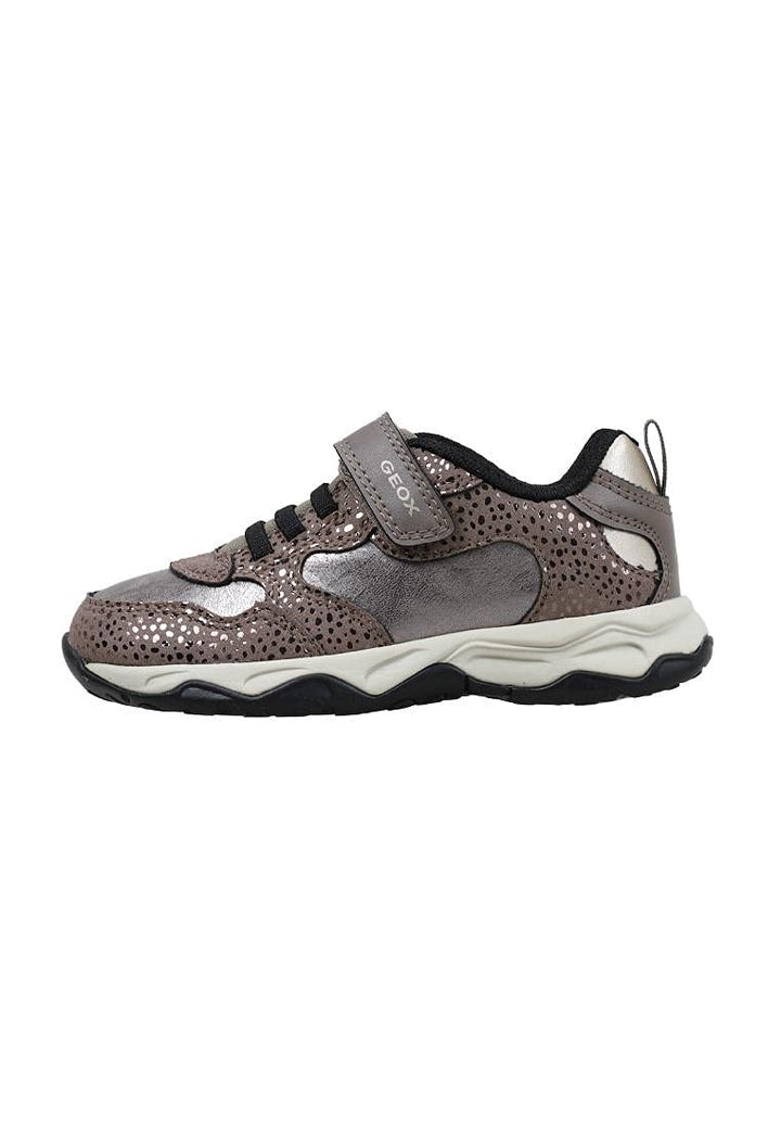 Geox Mädchen J Calco Girl A Sneakers 43 EU Smoke Grey Gold, 43 EU Smoke Grey Gold