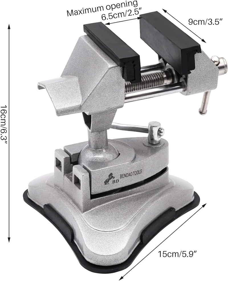 BREUAILY Universal Mini Tischklemme Tragbar Aluminiumlegierung Schraubstock 360 °Drehbar Tischschrau