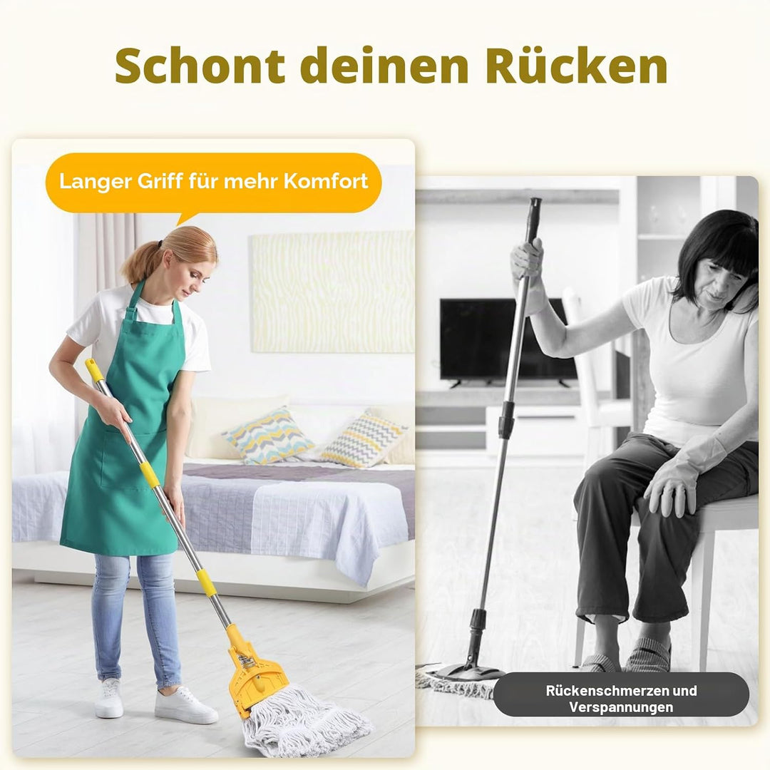 Kommerzieller industrieller Wischmopp mit 61 Zoll Moppgriff, Schnurwischer, robuster Bodenreiniger,