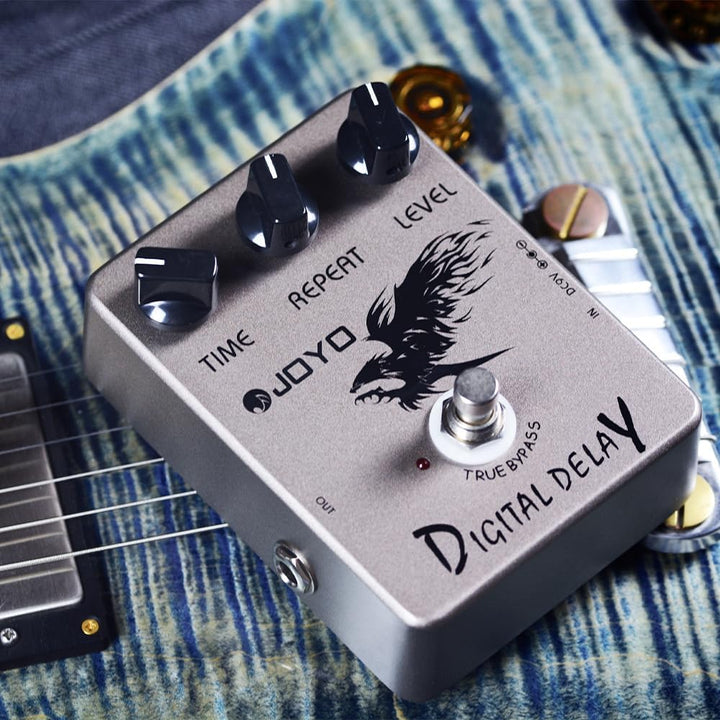 JOYO Digitales Delay-Effektpedal für E-Gitarre und Bass, Verzögerungszeitbereich 25–600 ms, Sounds „