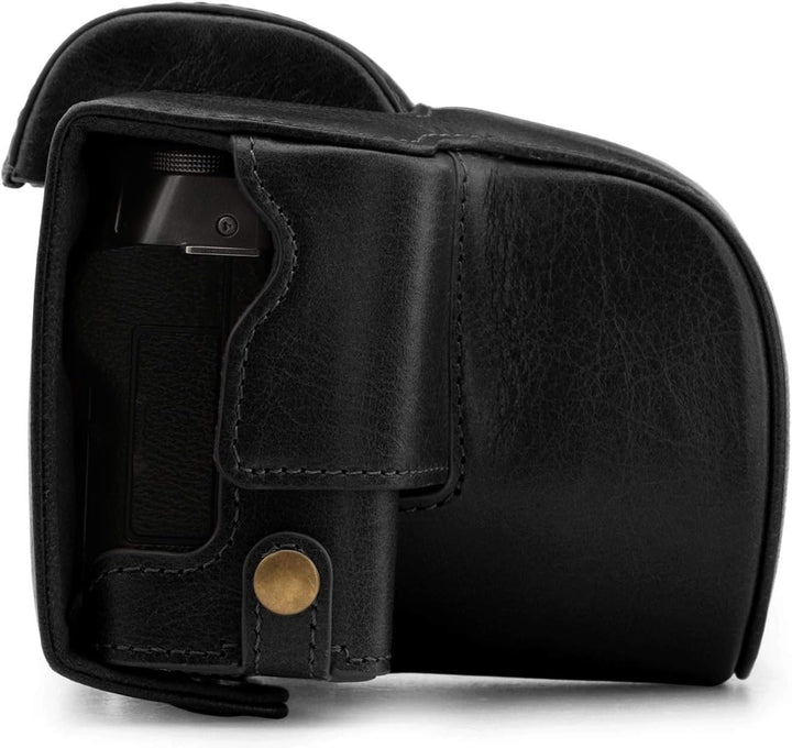 MegaGear MG1883 Ever Ready Kameratasche aus Echtleder, kompatibel mit Fujifilm X-T200 (XC15-45 mm),