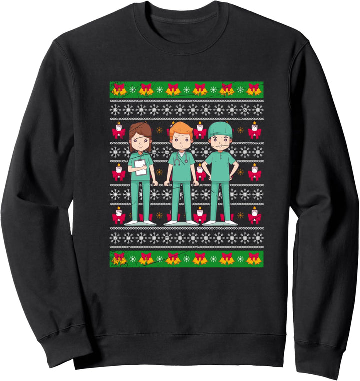 Weihnachten Geschenk Frauen Ugly Christmas Krankenschwester Sweatshirt