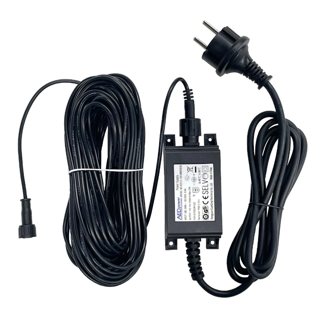 ECOWITT 10 M Verlängerungskabel und DC 12 V/1 A Netzteil für WS80/WS90/WN90LP/WN90SDI