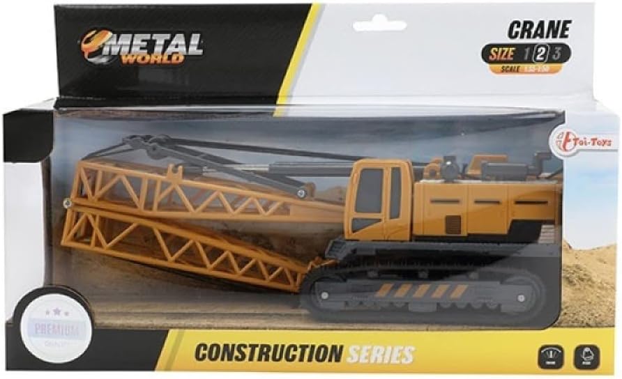 TOI-Toys kranwagen Metal junior 1:55 Stahl gelb/schwarz
