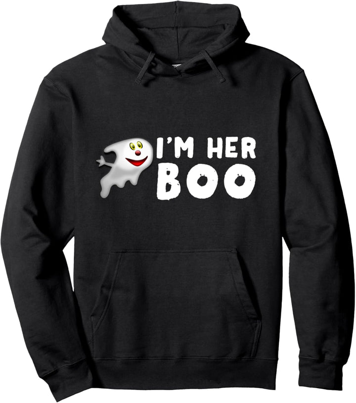 Halloween-Kostüm mit Aufschrift "I'm His or Her Boo Couples" Pullover Hoodie