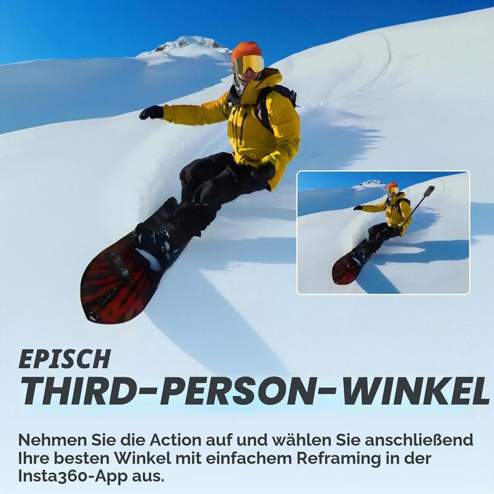 Insta360 X3 Schnee-Kit - wasserdichte 360°-Actionkamera mit 1/2"-Sensor, 5,7K 360°, 72MP 360°-Fotos,