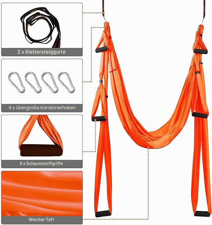 Sotech Yoga-Hängematten-Set, Yoga-Schaukel für Anti-Gravity-Yoga, Inversionsübungen, mit Tragetasche