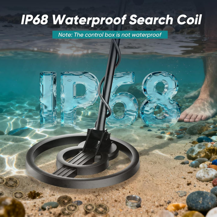 Professional Metal Detector with 3 Search Modes, 25 cm Depth, Waterproof Coil, LCD Display & Adjusta