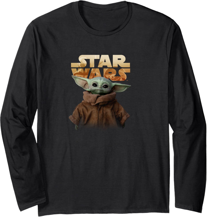 Star Wars Baby Yoda Logo Langarmshirt
