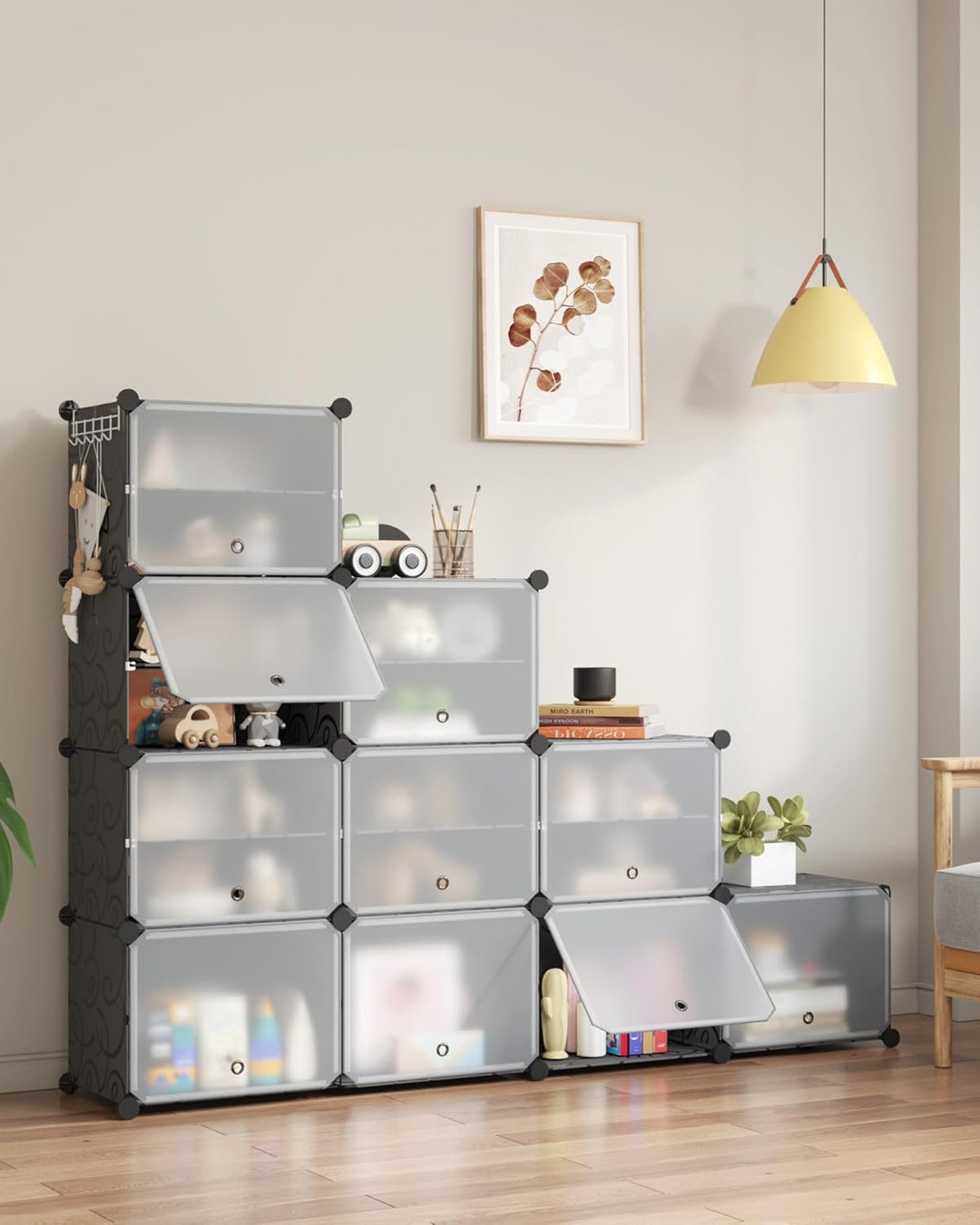 Mondeer Schuhregal, Kunststoff Schuhschrank 10 Ebenen, Schuhregal Organizer hält 40 Paar Schuhe Plat