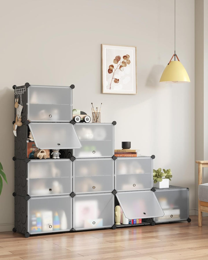 Mondeer Schuhregal, Kunststoff Schuhschrank 10 Ebenen, Schuhregal Organizer hält 40 Paar Schuhe Plat