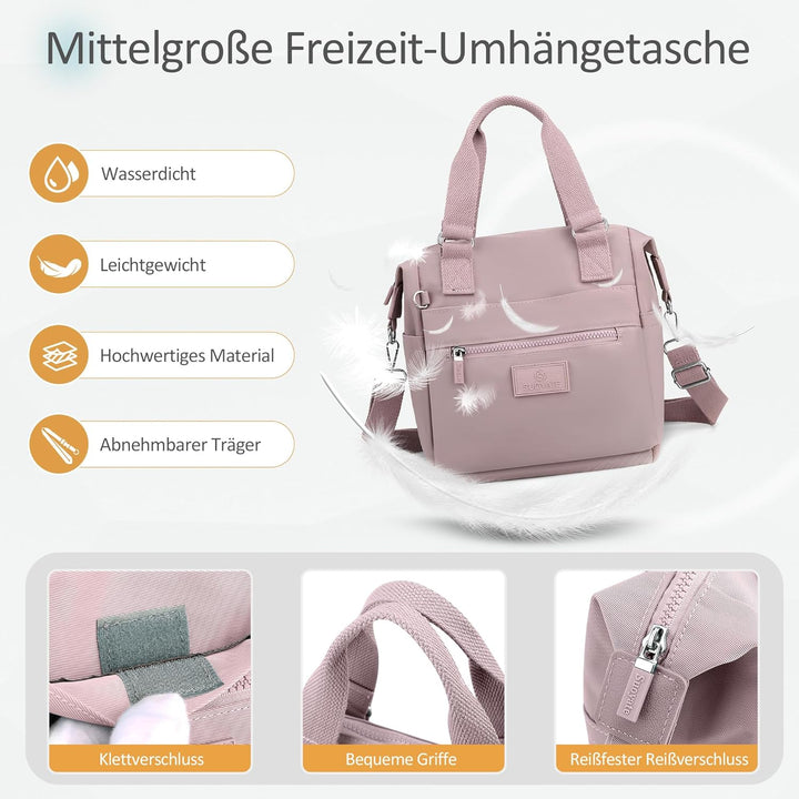 DIRRONA Beiläufig Damen Umhängetasche Multi Pocket Multi Fach Crossbody Bag Mittelgrosse Umhängetasc