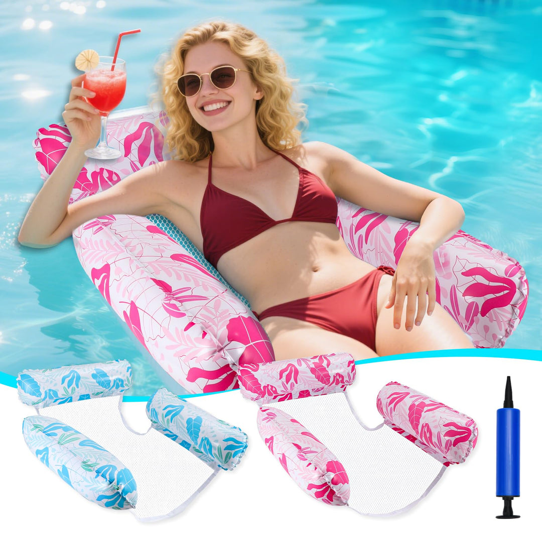 Luftmatratze Pool Wasser Wasserhängematte, 2 Stück Mehrzweck Pool-Hängematte mit Schwimmenden Stühle