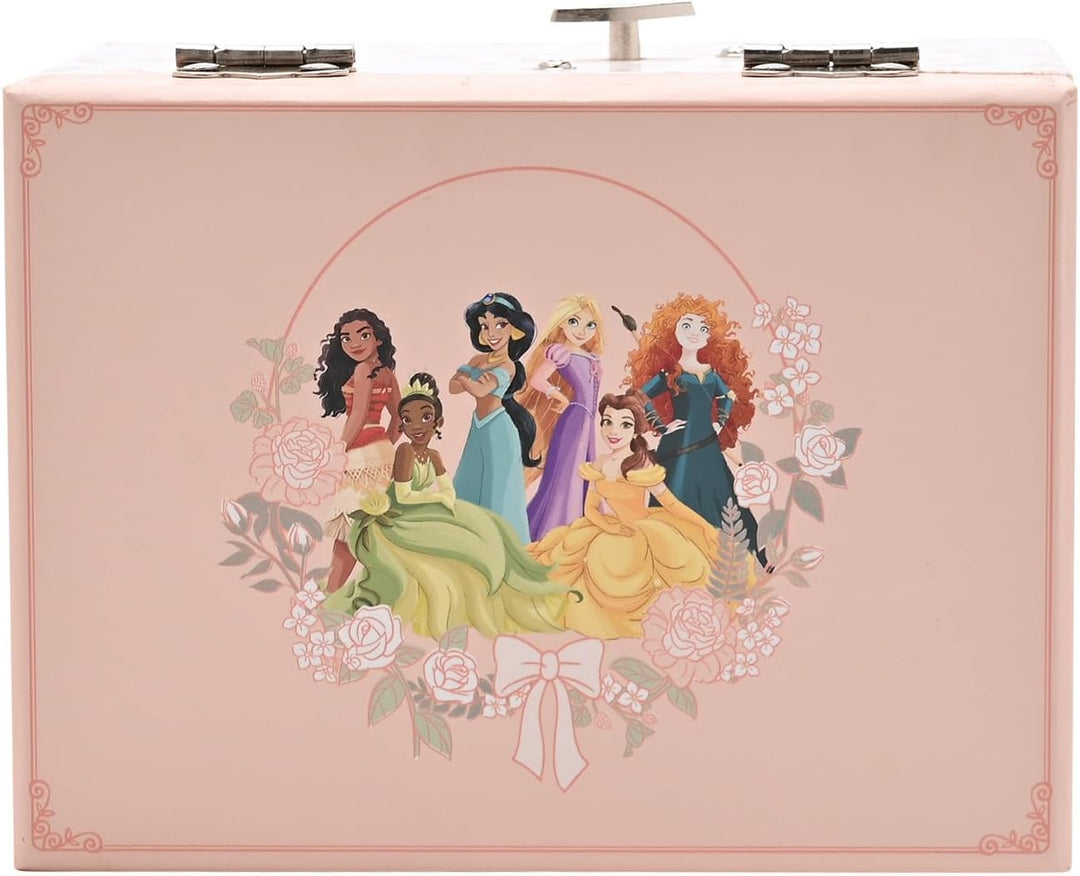 Widdop and Co Disney Princess Schmuckkästchen mit Musik, Pastellrosa, 15,5 x 11,5 x 11,5 cm, mit Spi