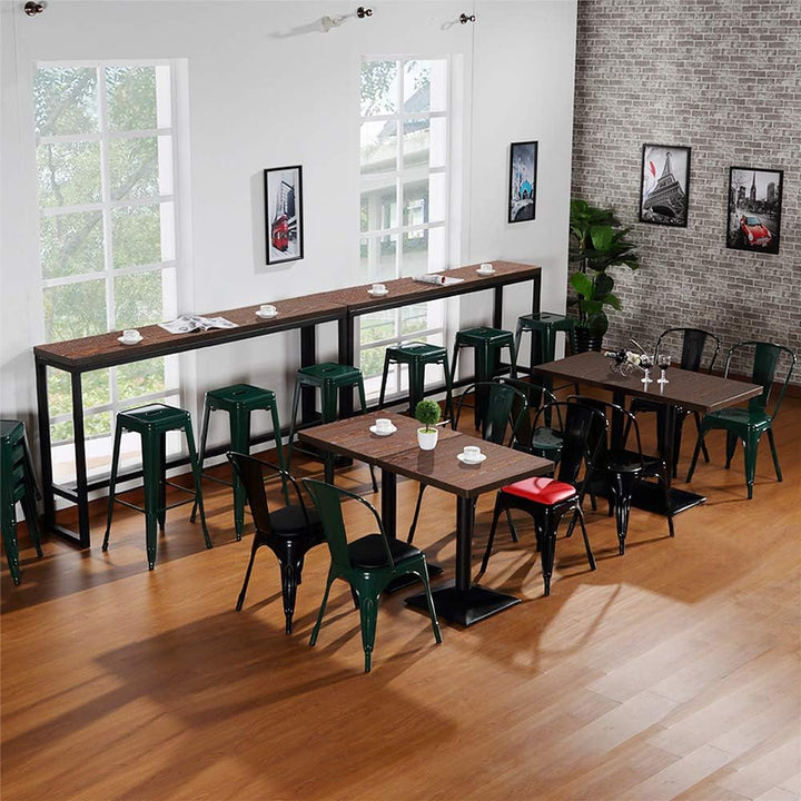 YJIIJY 4er Set Metall Esszimmerstuhl Stapelbarer Stuhl im Industriestil für Bar/Kaffee/Restaurant (s
