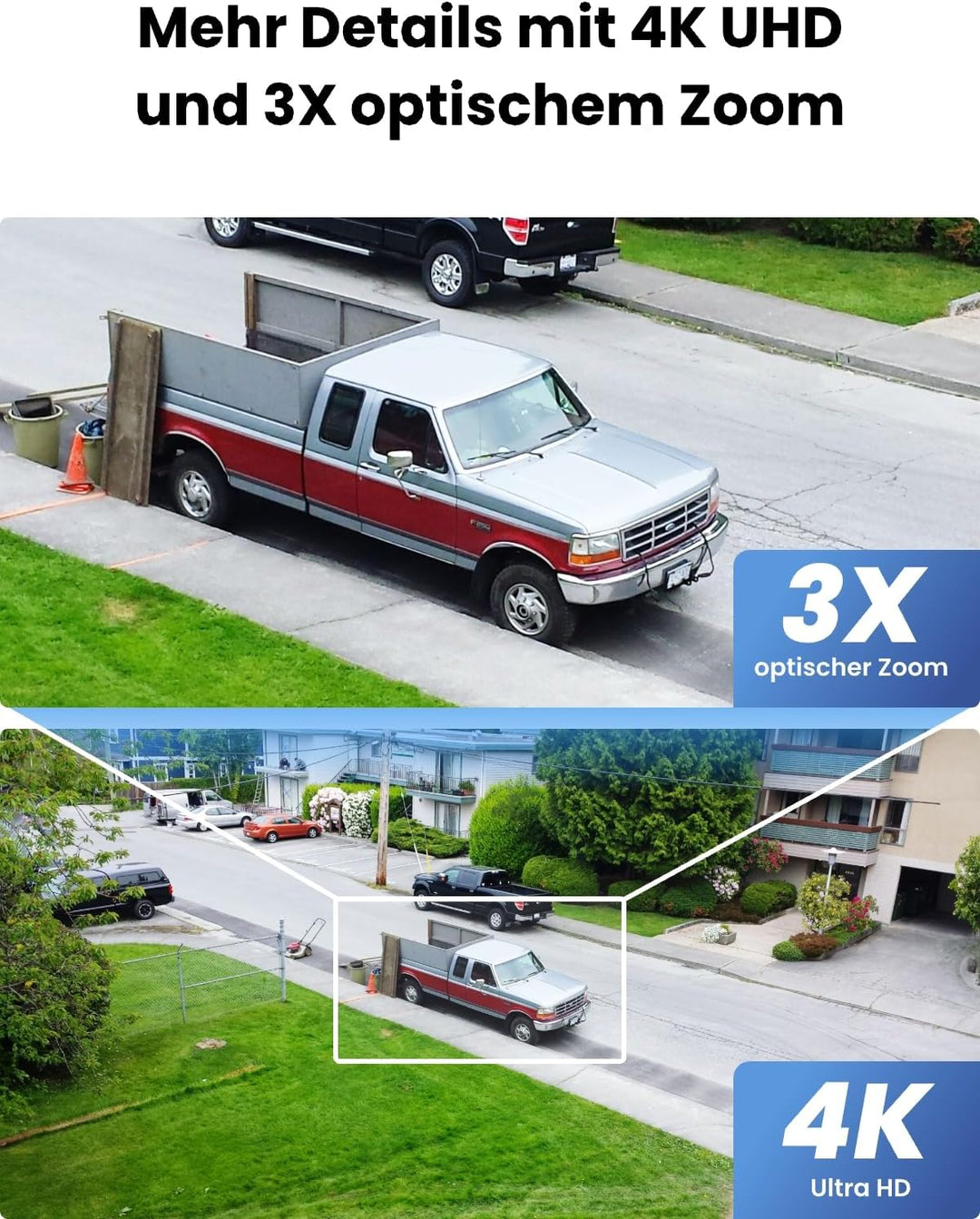 Reolink 4K PTZ Überwachungskamera Aussen WLAN, 3X Optischem Zoom, Auto-Tracking, 2,4/5GHz Wi-Fi, Per