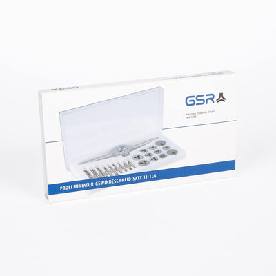 GSR PROFI Miniatur-Gewindeschneidsatz, 30-teilig, metrisch, Geschwindeschneider Set HSS-G, M1-M2,5 G