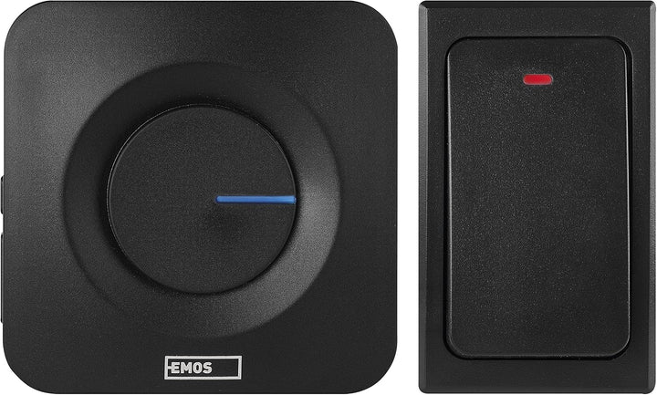 EMOS batterielose Funkklingel/Türklingel Set, 36 Melodien, 180m Reichweite, 4 Lautstärken bis 90 dB,